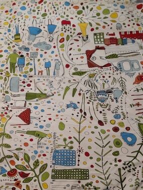 IKEA Eivor Leva Twin Duvet Cover & Pillowcase Whimsical Colorful  Cotton Button